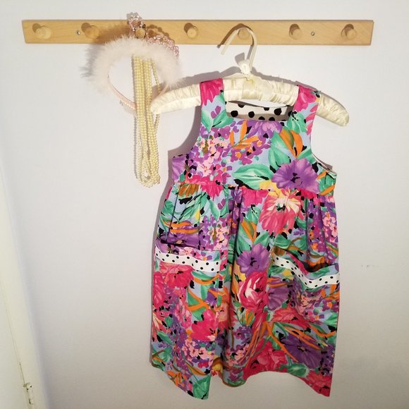 Noodles Size 6X Blue Pink Flowered Cotton Dress - Picture 2 of 8